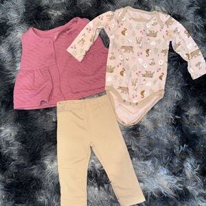 Chick Pea Pink and Beige Kids Matching Set